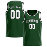 Custom Dark Green & White Colors Design Sports Basketball Jersey