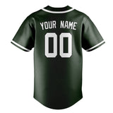 Custom Dark Green & White Colors Design Sports Baseball Jersey