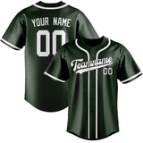 Custom Dark Green & White Colors Design Sports Baseball Jersey