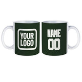 Custom Dark Green White Mug