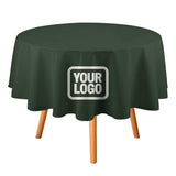 Custom Dark Green White Round Table Cloth