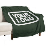 Custom Dark Green White Blanket
