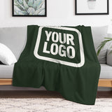 Custom Dark Green White Blanket