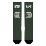 Custom Dark Green White Knee-High Sock