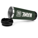 Custom Dark Green White Stainless Steel Water Cup
