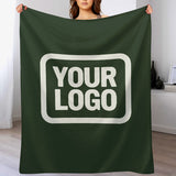 Custom Dark Green White Blanket