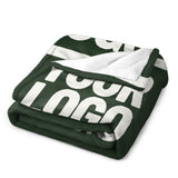 Custom Dark Green White Blanket