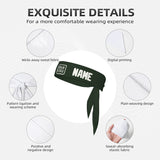 Custom Dark Green White Headband