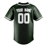 Custom Dark Green & White Colors Design Sports Baseball Jersey