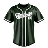 Custom Dark Green & White Colors Design Sports Baseball Jersey