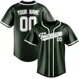 Custom Dark Green & White Colors Design Sports Baseball Jersey