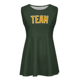 Custom Dark Green Yellow Cheerleader Dress