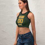 Custom Dark Green Yellow Sleeveless Tank Top