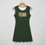 Custom Dark Green Yellow Cheerleader Dress