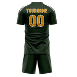 Custom Dark Green Yellow Soccer Jersey
