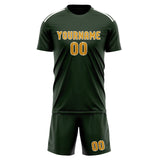 Custom Dark Green Yellow Soccer Jersey