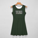 Custom Dark Green Dark Grey Cheerleader Dress