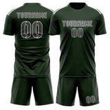 Custom Dark Green Dark Grey Soccer Jersey
