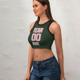 Custom Dark Green Light Pink Sleeveless Tank Top