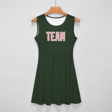 Custom Dark Green Light Pink Cheerleader Dress