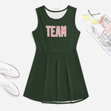 Custom Dark Green Light Pink Cheerleader Dress