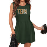 Custom Dark Green Khaki Cheerleader Dress