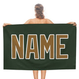 Custom Dark Green Khaki Beach Towel