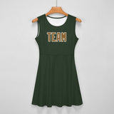 Custom Dark Green Khaki Cheerleader Dress