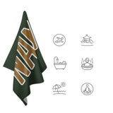 Custom Dark Green Khaki Beach Towel