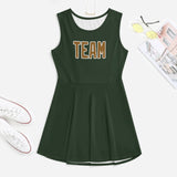 Custom Dark Green Khaki Cheerleader Dress