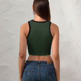 Custom Dark Green Khaki Sleeveless Tank Top