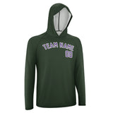Custom Dark Green Light Purple UV-Hoodie