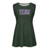 Custom Dark Green Light Purple Cheerleader Dress