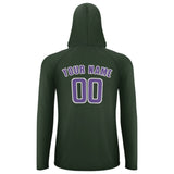 Custom Dark Green Light Purple UV-Hoodie
