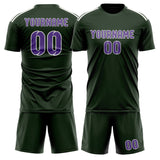 Custom Dark Green Light Purple Soccer Jersey