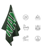 Custom Dark Green Emerald Green Beach Towel