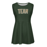 Custom Dark Green Light Khaki Cheerleader Dress