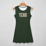 Custom Dark Green Light Khaki Cheerleader Dress