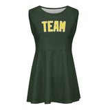 Custom Dark Green Light Yellow Cheerleader Dress