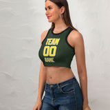 Custom Dark Green Light Yellow Sleeveless Tank Top