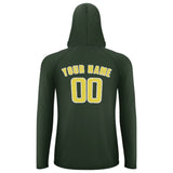 Custom Dark Green Light Yellow UV-Hoodie