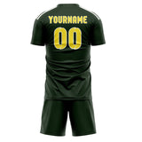 Custom Dark Green Light Yellow Soccer Jersey