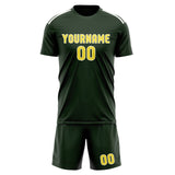 Custom Dark Green Light Yellow Soccer Jersey