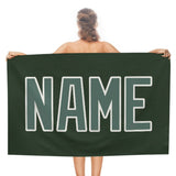 Custom Dark Green Blue Green Beach Towel