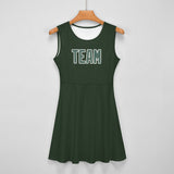 Custom Dark Green Blue Green Cheerleader Dress