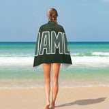 Custom Dark Green Blue Green Beach Towel
