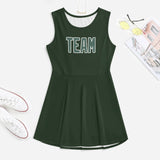 Custom Dark Green Blue Green Cheerleader Dress