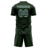Custom Dark Green Blue Green Soccer Jersey