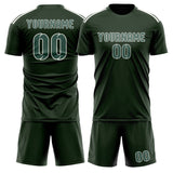 Custom Dark Green Blue Green Soccer Jersey