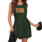 Custom Dark Green Orange Cheerleader Dress